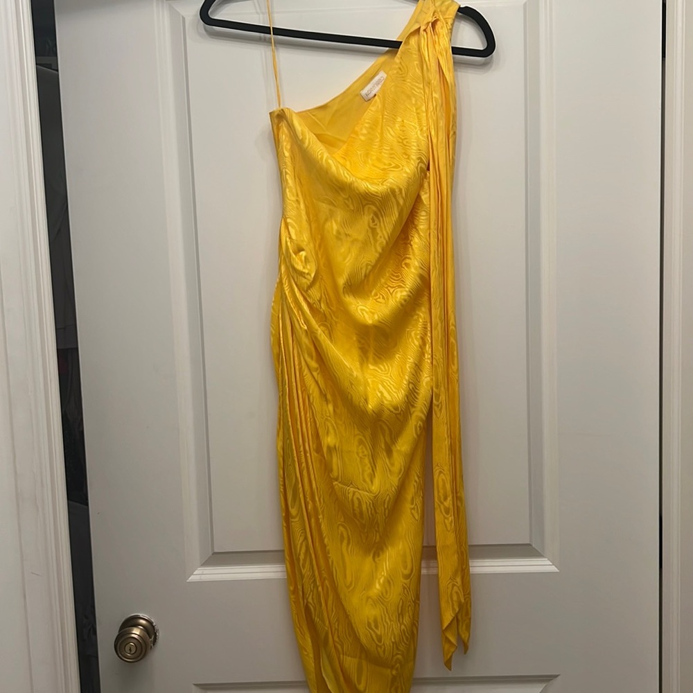Ronny Kobo Yellow Midi Dress